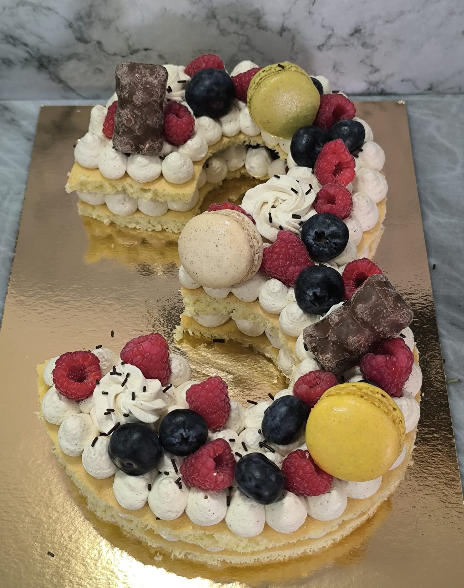 Number cake en forme de 3
